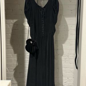 Betsey Johnson black velvet dress.